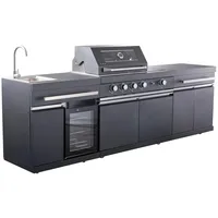 Buschbeck Outdoorküche King Range 112 cm x 282 cm x 58 cm Schwarz