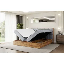 altdecor BOXBETT mit Matratze H4 und Lattenrost - LOLLI2 - 160x200 Hellgrau