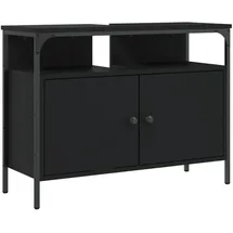 vidaXL Waschbeckenunterschrank Schwarz 80x30x60 cm Holzwerkstoff
