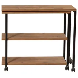 woody fashion Beistelltisch MELIN 63x70 cm braun/schwarz - Braun/Schwarz