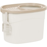Iris Ohyama Katzenklo mit Schaufel, bis 7 kg, Weiß/Beige, mit Deckel, Katzentoilette, leicht reinigen, Für große Katzen, Kätzchen, geschlossen, XXL Toilette, BPA-frei, Cat Litter Box, TECL-20