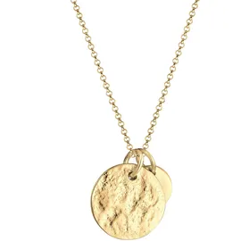 Elli Halskette Plättchen Organic Look 925 Silber / Gold