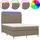 vidaXL Boxspringbett mit Matratze & LED Taupe 140x200 cm Stoff