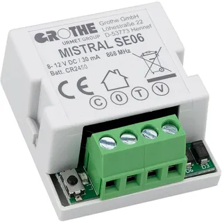 Grothe Funkklingel Weiterleitung Funk Erweiterung Funkkonverter Funkmodul MISTRAL SE06 150m Reichweite, Unterputz Einbau für verdrahtete Klingelanlagen (kompatibel mit MISTRAL, ECHO, CALIMA & POLO)