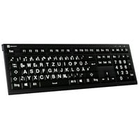 Logickeyboard XL-Print Kabelgebunden Tastatur Deutsch, QWERTZ Schwarz Multimediatasten, USB-Hub, Ger