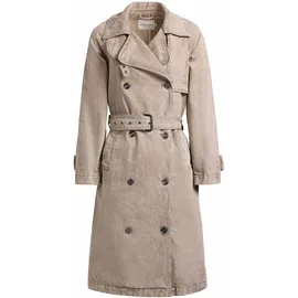 khujo Trenchcoat "ENZA", Damen, Gr. L, beige (latte braun), Web, 100% Baumwolle, regular fit knielang, Raglanärmel abgesteppte Kante verstellbar, Mäntel