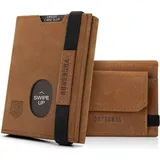 luxuskollektion DODENSHA Airtag Mini Geldbörse Herren braun