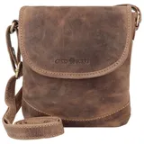 GREENBURRY Vintage Umhängetasche Überschlagtasche braun