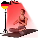 Rotlichtlampe Mit Ständer, Infrarotlampe Mit 660Nm 850Nm, 4 Led-Köpfe, 5 Helligk