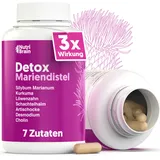 Marianendistel 3X WIRKUNG mit Kurkuma, Löwenzahn, Artischocke, Schachtelhalm, Cholin & Desmodium | Detox-Reiniger zur Unterstützung der Leber, Diuretikum und Verdauungshilfe | 155 Kapseln