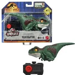 MATTEL GYN41 „Jurassic World: Ein neues Zeitalter“ grüner Uncaged Click Tracker Velociraptor-Dinosaurier