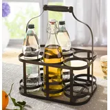 Frank Flechtwaren Flaschenkorb Metall für 6 Flaschen 32 x 37 x 21 cm schwarz