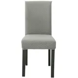 Intirilife 2x Elastische Stuhlhusse Stuhlüberzug in GEMUSTERT Creme mit 38 - 45 cm Sitzfläche und 45 - 65 cm Lehnenhöhe
