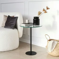 Skye Decor, Social- Social NOS, Schwarz, Couchtische, 50x40x40 cm, 100% getempertes Glas