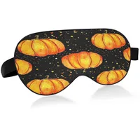 Pumpkin Starry Sky Halloween atmungsaktive Schlafaugenmaske, kühles Gefühl, Augenschlafabdeckung für die Sommerruhe, elastische konturierte Augenbinde für Frauen und Männer auf Reisen