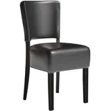 GGM Möbel 2er-Set Bistrostuhl | Leder | Schwarz | Gastrostühle, Bistrostühle Gepolstert