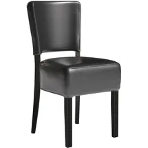 GGM Möbel 2er-Set Bistrostuhl | Leder | Schwarz | Gastrostühle, Bistrostühle Gepolstert