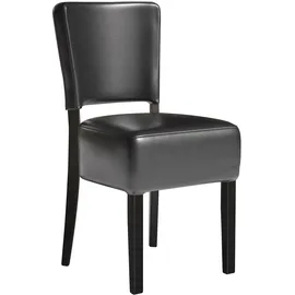 GGM Möbel 2er-Set Bistrostuhl | Leder | Schwarz | Gastrostühle, Bistrostühle Gepolstert