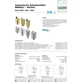 CALEFFI Minical Schnellentlüfter 1/2 Zoll mit Absperrventil