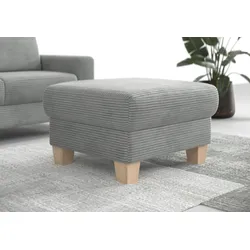 Polsterhocker HOME AFFAIRE "Summer", silber, B:77cm H:48cm T:67cm, 100% Polyester, Hocker, inkl. Stauraum, Cord-Bezug