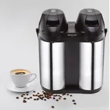 Michelino Doppel Thermoskanne Doppelwandig Getränkespender Isolierkanne Kanne Kaffee Tee Teekanne