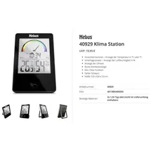 MEBUS Thermo-/Hygrometer Schwarz 40929