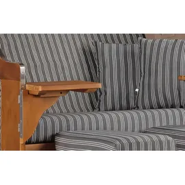 Mr. Deko Strandkorb Schleswig Pinie Braun PE Mokka Dessin 553