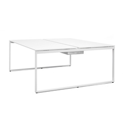 Doppel-Schreibtisch Pop Bench Square, Designer Frezza, 74x180x165 cm