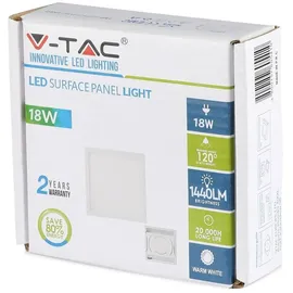 V-TAC LED-Deckenleuchte VT-1805(4919), EEK: A, 18 W, 1440 lm, 3000 K, eckig, weiß