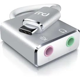 Primewire Externe Soundkarte USB C, USB Typ C auf Klinke 3,5mm, Kopfhörer Adapter, Audio zu USB Adapter, DAC, kompatibel mit Samsung, Huawei UVM.
