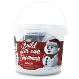 MikaMax Kinetic Sand Schneemann Set - 2,25 kg magischer Indoor Schnee mit Zubehör - Winter Bastelset für Kinder - Kreatives Spiel & DIY Schneemann Bauset