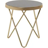 FineBuy Beistelltisch PARMA Glas Metall Ø 42 cm Wohnzimmertisch Couchtisch Tisch