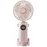 Solarandmore Handventilator Handventilator,Tragbarer Ventilator,Mini Ventilator,Tischventilator, USB wiederaufladbar,Faltbar,Reisen,Sommer,Geschwindigkeitsstufen,leise rosa
