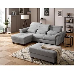 Hocker HOME AFFAIRE "Solvei", silber, B:104cm H:45cm T:72cm, Hocker, Hocker mit Stauraum Polsterhocker