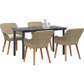 vidaXL Garten Essgruppe 5-tlg. Beige