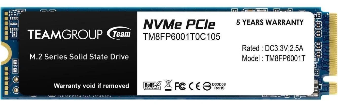Team Group MP33 1TB PCIe Gen3 x4 NVMe M.2 SSD 1800/1500 MB/s