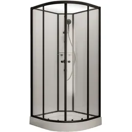 Schulte Home Kreta II Runddusche mit Schiebetür 89 x 202 cm Mattschwarz Sicherheitsglas