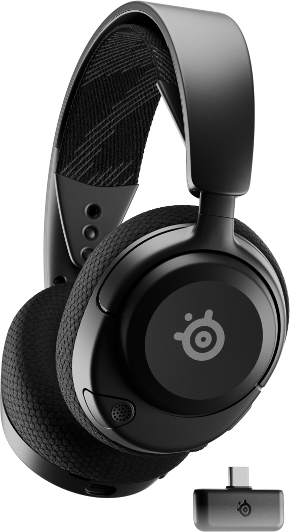 SteelSeries Gaming Headset Arctis Nova 4 kabelloses Gaming Headset für PC mit USC-C Dongle, schwarz