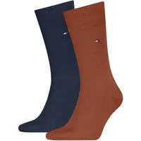 Socken TOMMY HILFIGER "TH MEN SOCK CLASSIC 2P", Herren, Gr. 43-46, chestnut, navy, Baumwollmischung, normal, Socken Socken, Mit eingestricktem Flag-Logo