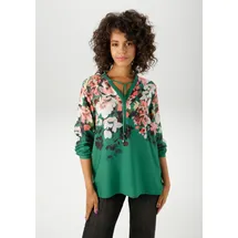 Aniston CASUAL Schlupfbluse mit farbenfrohen Blüten Schwarz 42