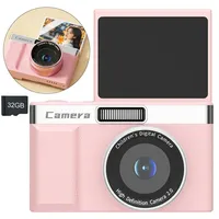 Kinderkamera FHD1080P, 32GB Digitalkamera Mit Speicherkarte, 2,4" LCD 180° Drehbildschirm, 1200mAh Batterie, Fotokamera Für Kinder, 5 Puzzle-Spiele