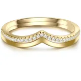 Glanzstücke München Ring 2er) aus Sterling Silber mit Zirkonia in gelbgold | Gr. 60