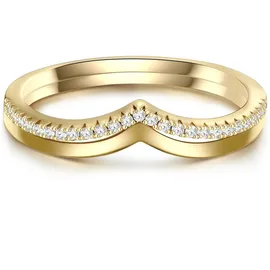 Glanzstücke München Ring 2er) aus Sterling Silber mit Zirkonia in gelbgold | Gr. 60