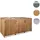 MCW XL 3er-/6er-Mülltonnenverkleidung MCW-H74, Mülltonnenbox, erweiterbar 126x238x98cm Holz MVG ~