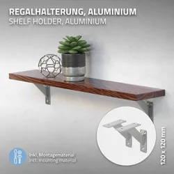 ML-Design 4er Set Regalwinkel Alu Regalhalter Regalträger Regalbodenträger Regal-Konsole Silber