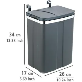 Wenko Tür-Abfalleimer 12 l Grau