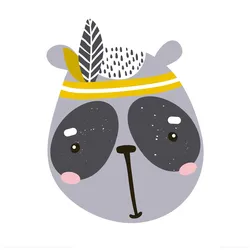 Bild PANDA KIDS grau - bunt