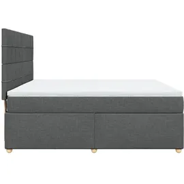 vidaXL Boxspringbett 180 x 200 cm Dunkelgrau