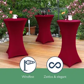 Beautissu Stehtischhusse Bordeaux, 2er Set