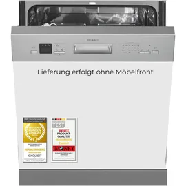 Exquisit EGSP56312-EB-030E Einbau-Geschirrspüler (teilintegrierbar, 598 mm, Silber)